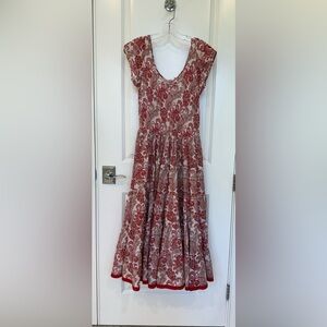 Soft Surroundings Maxi Red and White Paisley Dress Small